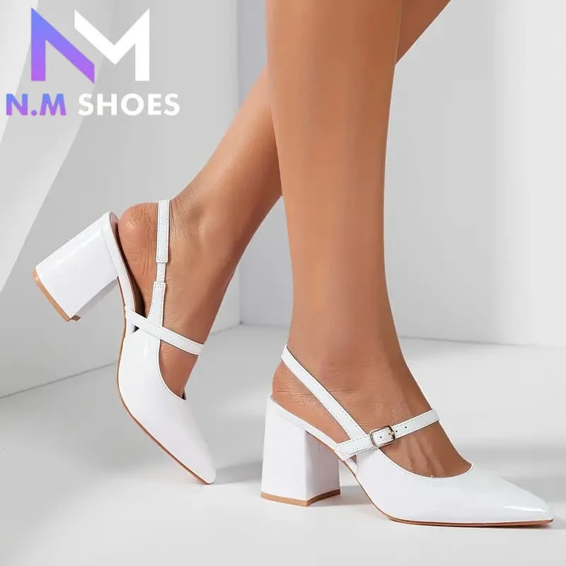 Blanch hell hulf pump Shoe 2 inchi box heel-আরাম  নিখুঁত ভারসাম্য